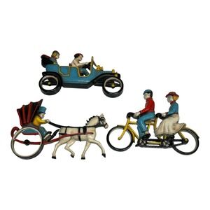 HOMCO Wall Hanging Plaques 7358 Horse Buggy 7357 Cycle 7359 Car‎ Transportation